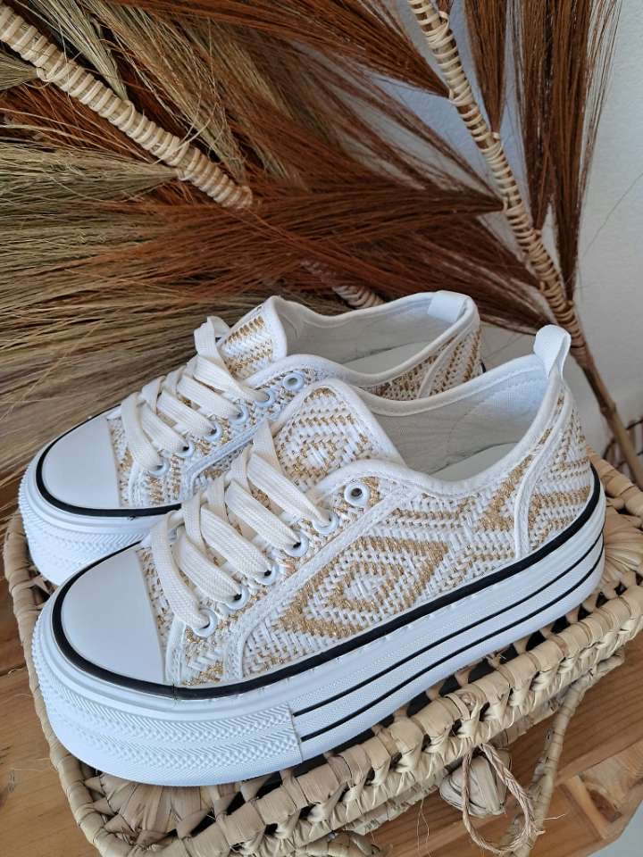 Baskets Tressé chic blanche