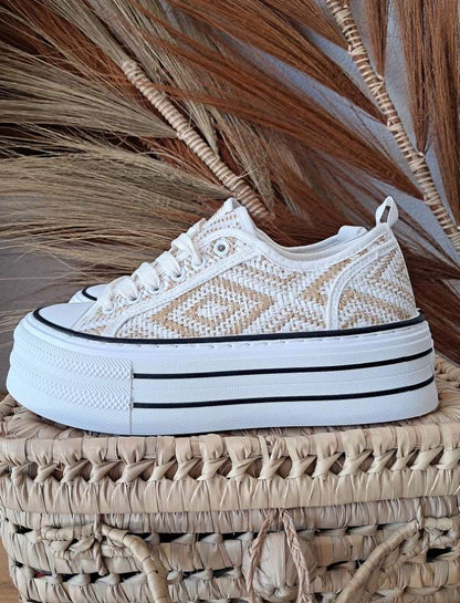 Baskets Tressé chic blanche