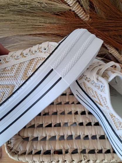 Baskets Tressé chic blanche