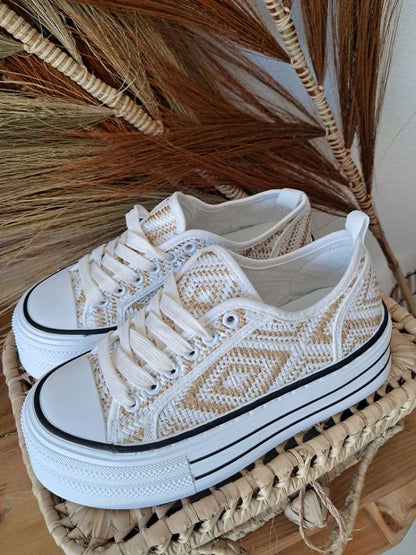 Baskets Tressé chic blanche